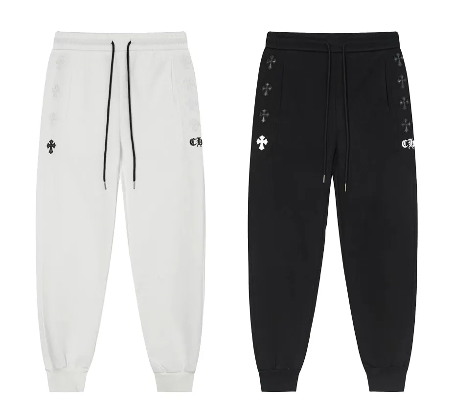 P200 high version!  Chrome Hearts 2025 autumn and winter new style, retro street style, customized leather stamp, imported Tajima machine high-density embroidered letter logo, made of high-gram heavyweight Chinese cotton fabric, couple style, casual trousers, color: black, size: XS-L